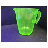 Uranium Glass 4 Cup Glass Pitcher Tiny Chip