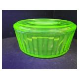 Uranium Glass Dish with Lid, They have Flea Bites