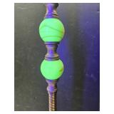 Cast Iron & 2 Ball  Uranium Floor Lamp Light