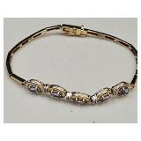 Beautiful 14k Gold  585 Bracelet Topaz & Diamonds