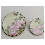 Victorian Hand Painted Porcelain Brooches