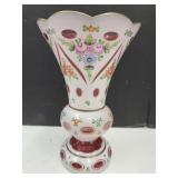 Beautiful Vintage Bohemium Czech Vase8 1/4" h