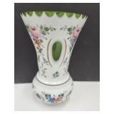 Beautiful  Vintage Bohemiam Czech Vase 6 1/4" h