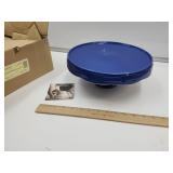 Longaberger Cornflower Cake Plate w Box