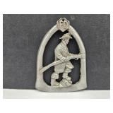 FD Firemans Emblem Marked  VA Pewter  Smith