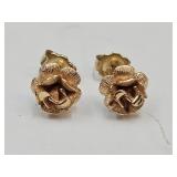 VTG 14K Gold Rose Earring 1.4 g