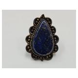 Vintage German Silver Lapis Ring