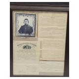1883 Pension Bureau Documents Framed