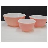 Pink Flamingo Pyrex Nesting Bowls 401, 402 & 403