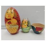 VTG Red Riding Hood Nesting Dolls 1 Stuck 5"H