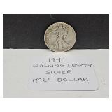 1941 Silver Walking LIberty Half Dollar Coin