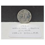 1935 Silver Walking Liberty Half Dollar Coin