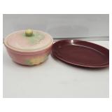 VTG USA Oven Proof Bowl w Lid & Rhythm Platter