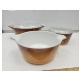 VTG Pyrex Bowls w 2 Lids #473, #474, & #475