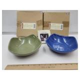 2 Longaberger Med. Rippled Bowls