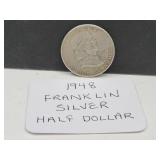 1948 Silver Franklin Half Dollar Coin