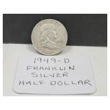 1949  D Silver Franklin Half Dollar Coin