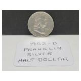 1952  D Silver Franklin Half Dollar Coin