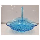 13" L Tiara Indiana Glass Diamond Point BLue