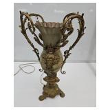 Metal & Copper Antique Victorian  Table Lamp 19" h