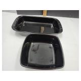Longaberger Black Baking Pan & 8.5" Dish