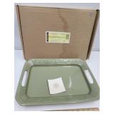 Longaberger Pottery Handled Platter 17 x 12" w Box