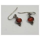 VTG Sterling Silver Amber Earrings