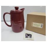 Longaberger Pottery Coffee Carafe w Box 10" H
