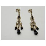 VTG Black Onyx Long Chandelier Clip On
