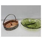 Indiana Glass Relish &  Depression Divided Dish