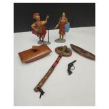 VTG Toy Lot Knights by Marx ,Wood Carved & More