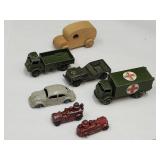 VTG Dinky Toys, Tootsie, Military Toys Fire Trucks