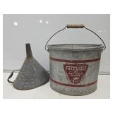Falls City Gal;vanized Bait Can w Insert & Funnel