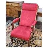 Antique Reclining? Crushed Velvet Chair SEE PICS