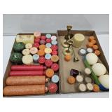 Scented Candle Lot , Brass Candle Holders+