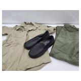 32x33 Military Pants, Med. Shirt 11-12, House Shoe