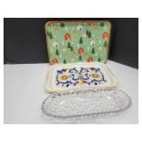 Italy Serving & Christmas Trays & Stars & Buttons