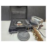 Portable Gas Range,  Toaster, Bells &  Tin