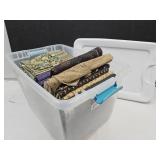 64 QT Storage Tote with NICE  Lot  Of  FABRIC