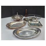 Silver Plate Lot Sheridan Covered Pot +