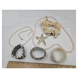 Shell Necklace & Costume Jewelry Lot