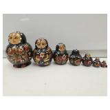VTG Hand Painted Nesting Dolls1.25"-4" H