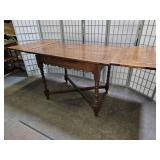 Antique Table w Pull Outs 28 X 42 , Opened  70"L