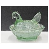 Miniature Hen on a Nest Salt Mint Julip Color