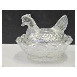 Miniature Hen On a Nest Salt Carnival Crystal