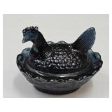 Miniature Hen on a Nest  Salt Boyd  Blue Black