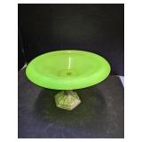 Uranium Glass Bowl  9 1/4" w   See Bottom Chipped