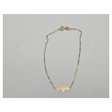 14K Gold Heart Bracelet