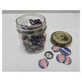 Ball Jar & Political Buttons