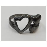 925 Silver Heart Ring Sz. 7
